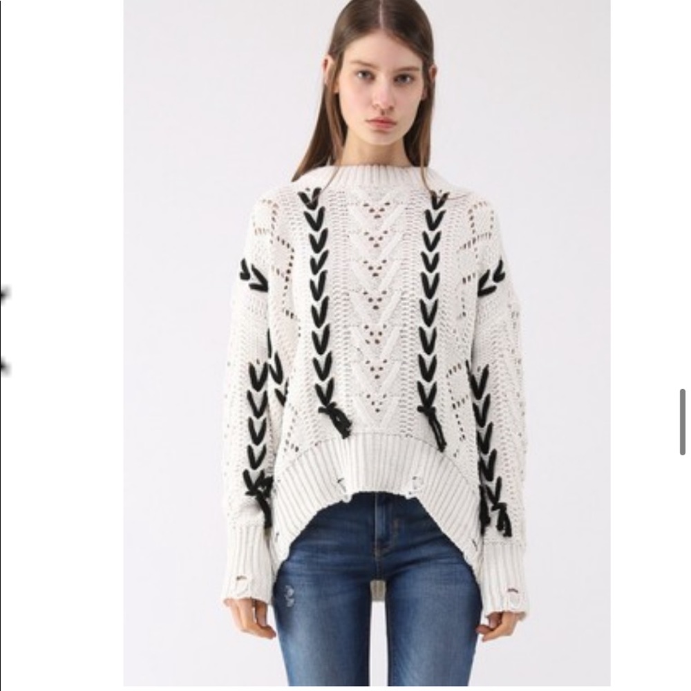 Chicwish Lace Up Sweater